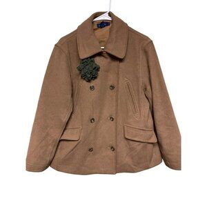 J.Crew Brown Wool Cashmere Blend Double Breasted Women's Coat Size Medium